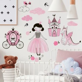 Samolepka Samolepka na zeď - Princezna a drak, Housedecor