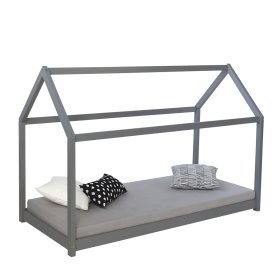 Dětská postel domeček - šedá, Homestyle4u