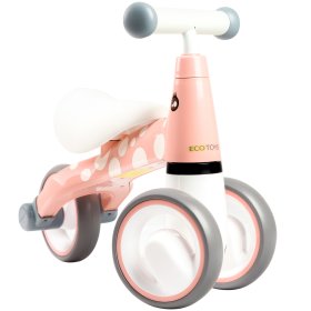 Odrážedlo Mini - růžové s bílými puntíky, EcoToys