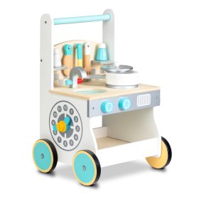 Dětská dřevěná kuchyňka s kolečky, EcoToys