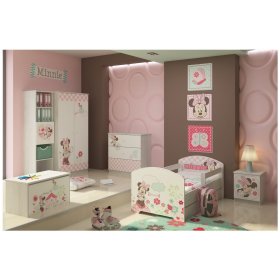 Dětská postel se zábranou - Minnie Mouse - dekor norská borovice, BabyBoo, Minnie Mouse