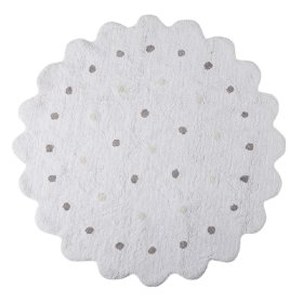 Kulatý koberec Little Biscuit - White, Kidsconcept
