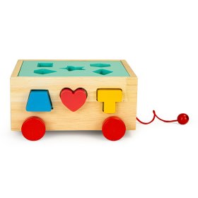 Dřevěný vkládací vozík - třídič tvarů, EcoToys