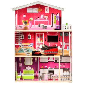 Dřevěný domeček pro panenky s výtahem Kayla, EcoToys