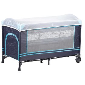Cestovní postýlka s matrací - tmavě modrá, EcoToys