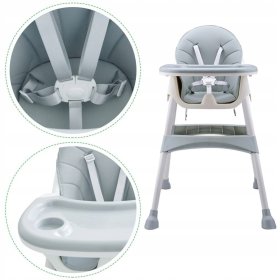 Jídelní židlička Prima 2v1 - šedá, EcoToys