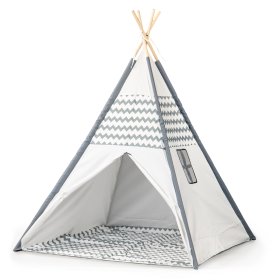 Dětský stan Teepee - šedo-bílá , EcoToys
