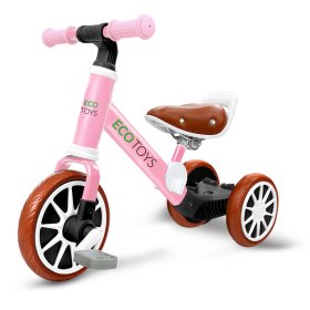 Dětské kolo Ellie 3v1 - růžové, EcoToys