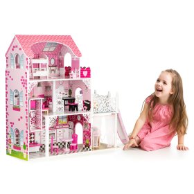 Dřevěný domeček pro panenky s výtahem Viktorie, EcoToys