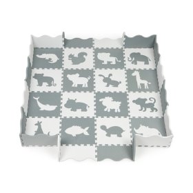 Pěnová podložka - puzzle šedo-bílé, EcoToys