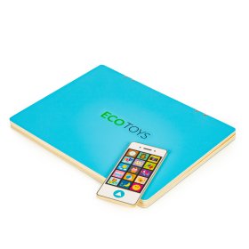 Dřevěný vzdělávací notebook s magnetky, EcoToys