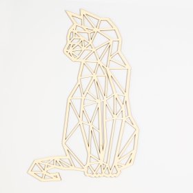 Dřevěný geometrický obraz - Kočka - různé barvy, Elka Design