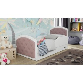BAZAR Dětská postel QUEEN - AMOR - pudrová růžová, bedLUX