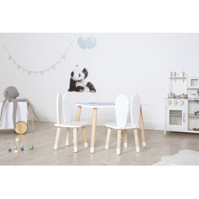 Bazar - Dětský stůl s židlemi - Ouška - bílý