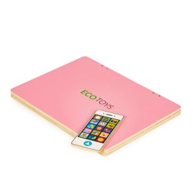 Dřevěný magnetický notebook růžový, EcoToys