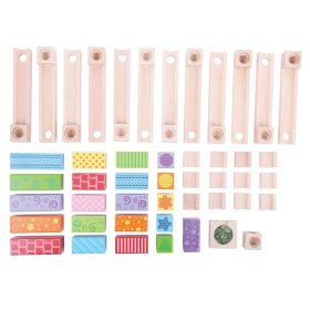 Bigjigs Toys Dřevěná kuličková dráha barevná, Bigjigs Toys