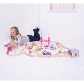 Bigjigs Rail Dřevěná velká vláčkodráha princezny, Bigjigs Rail