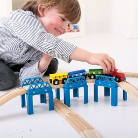 Bigjigs Rail Dřevěné koleje set mostní konstrukce, Bigjigs Rail