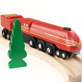 Bigjigs Rail replika lokomotivy Duchess of Hamilton + 3 koleje, Bigjigs Rail