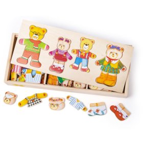 Bigjigs Toys Oblékací puzzle Medvědí rodinka, Bigjigs Toys