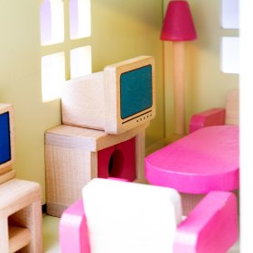 Bigjigs Toys Dřevěný nábytek do domečku pro panenky, Bigjigs Toys