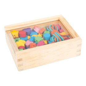 Small Foot Dřevěné navlékací korálky tvary v krabičce, Small foot by Legler