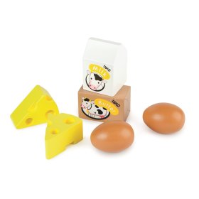 Tidlo Dřevěná bedýnka s mléčnými výrobky a vejci, Tidlo