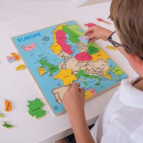 Bigjigs Toys Dřevěné puzzle mapa Evropy 25dílků, Bigjigs Toys