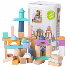 Dřevěné kostky v boxu - 100ks, EcoToys