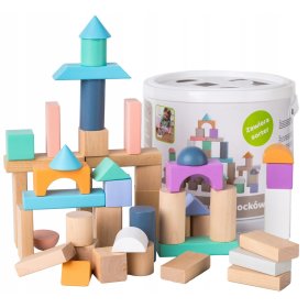 Dřevěné kostky v boxu - 50ks, EcoToys