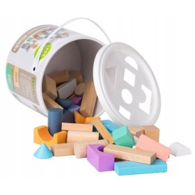 Dřevěné kostky v boxu - 50ks, EcoToys