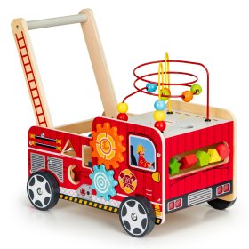 Dřevěné chodítko - hasičské auto, EcoToys