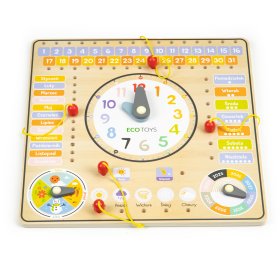 Dřevěná vzdělávací deska - kalendář, EcoToys