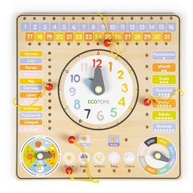 Dřevěná vzdělávací deska - kalendář, EcoToys
