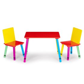 Set stolečku a židliček - barvy duhy, EcoToys