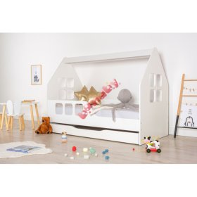 BAZAR - Domečková postel Woody 160 x 80 cm - bílá, Wooden Toys