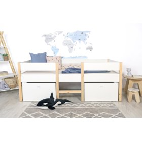 BAZAR - Vyvýšená dětská postel Patrick 200x90 + úložný prostor