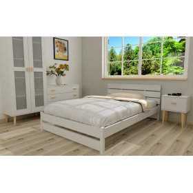 Dřevěná postel Max 200 x 120 cm - bílá, Ourfamily