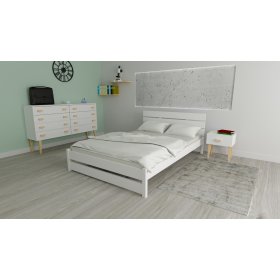 Dřevěná postel Max 200 x 120 cm - bílá, Ourfamily