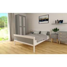 Dřevěná postel Ikar 200 x 90 cm - šedo-bílá, Ourfamily