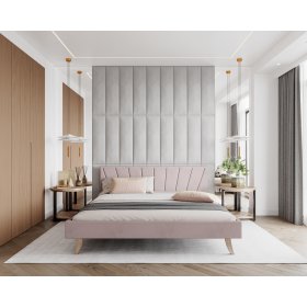Čalouněná postel HEAVEN 140 x 200 cm - Pudrově růžová, FDM