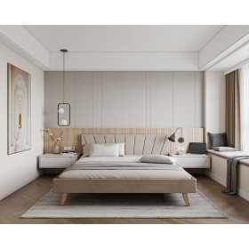 Čalouněná postel HEAVEN 140 x 200 cm - Krémová, FDM