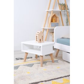Noční stolek NELL - bílý, Ourbaby