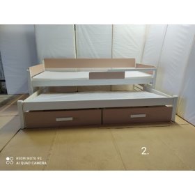 BAZAR Ourbaby dětská postel s přistýlkou Dois - bílo-pudrová (po montáži), Ourbaby