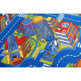 Dětský koberec BIG CITY - modrý