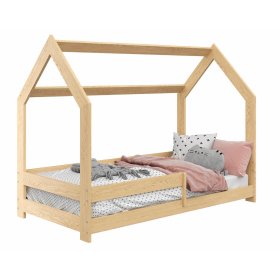 Domečková postel Laura se zábranou 160 x 80 cm - přírodní, Magnat