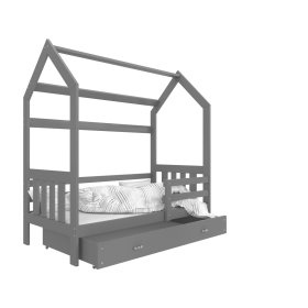 Dětská postel domeček Filip - šedá