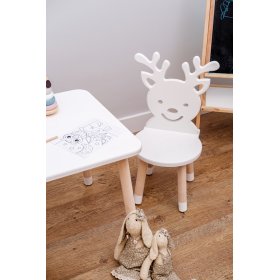 Dětský stůl s židlemi - Jelen - bílý , Ourbaby