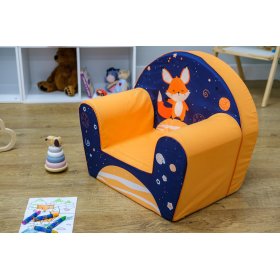 Dětské křesílko Lišák - modro-oranžové, Delta-trade