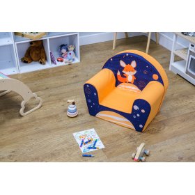 Dětské křesílko Lišák - modro-oranžové, Delta-trade